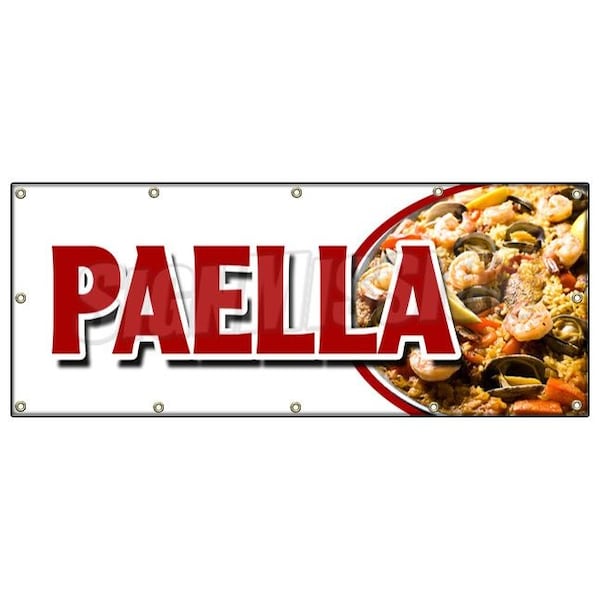Signmission PAELLA BANNER SIGN spanish seafood clam shrimp mussel rice special food B-120 Paella - main